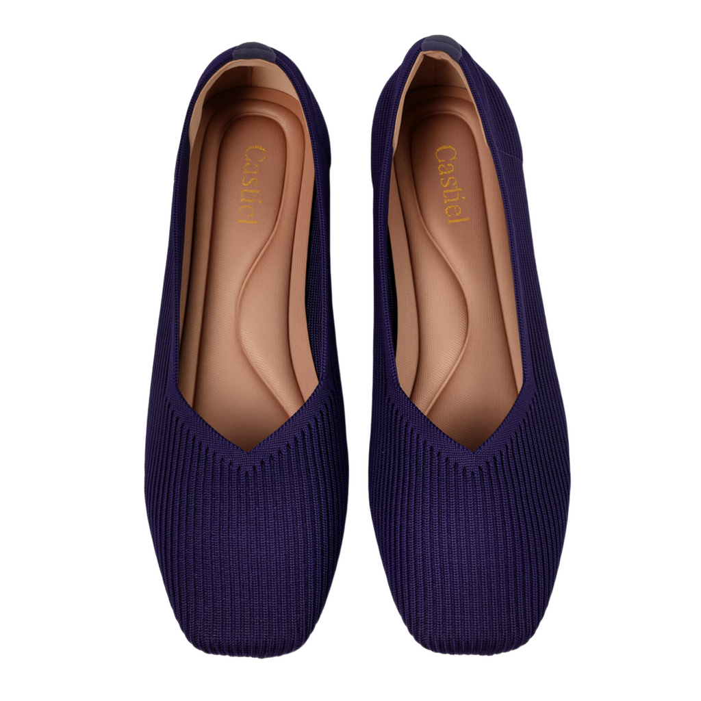 Square-Toe V-Cut Flats