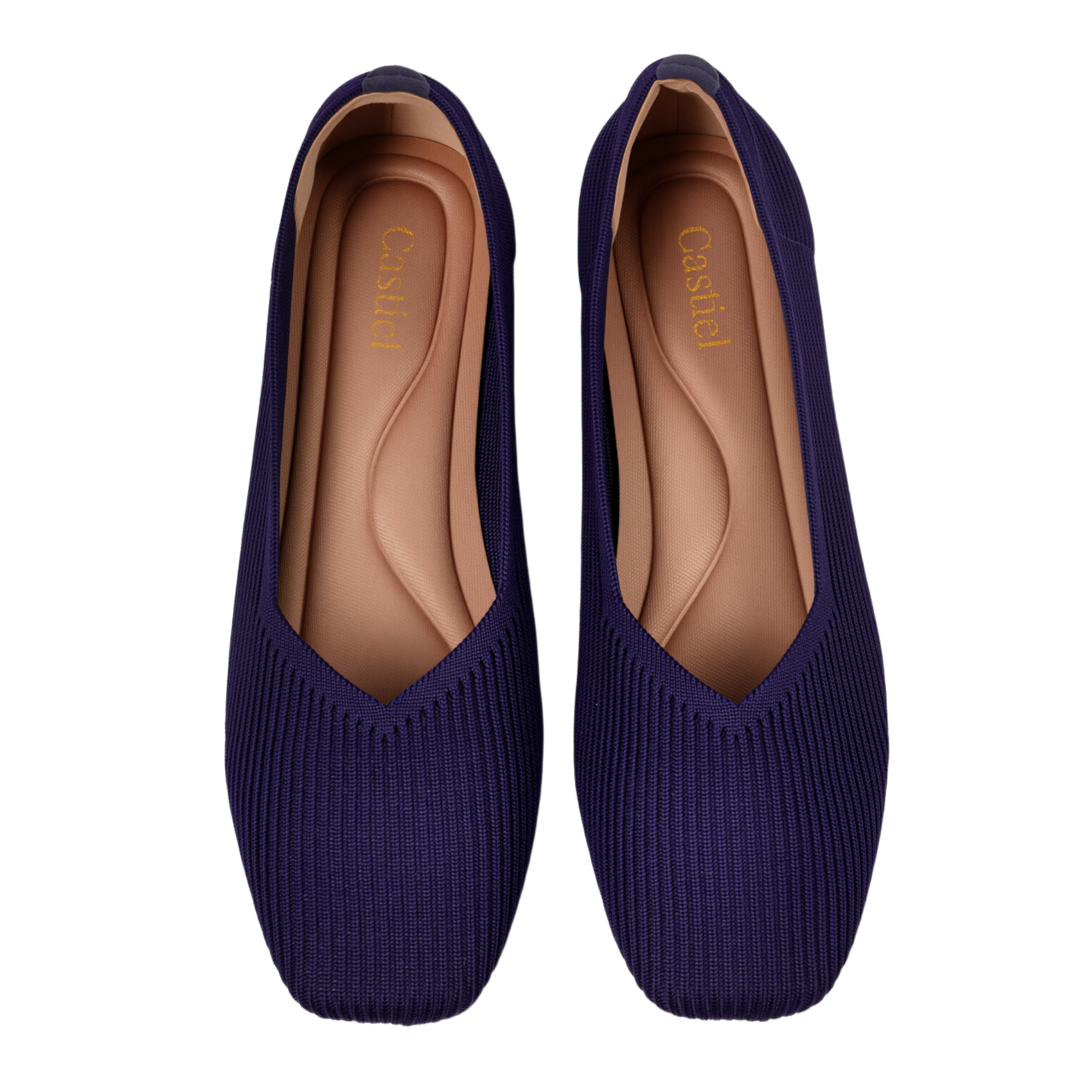 Square-Toe V-Cut Flats